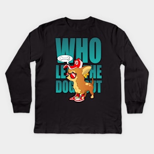 Dog in a hat Kids Long Sleeve T-Shirt